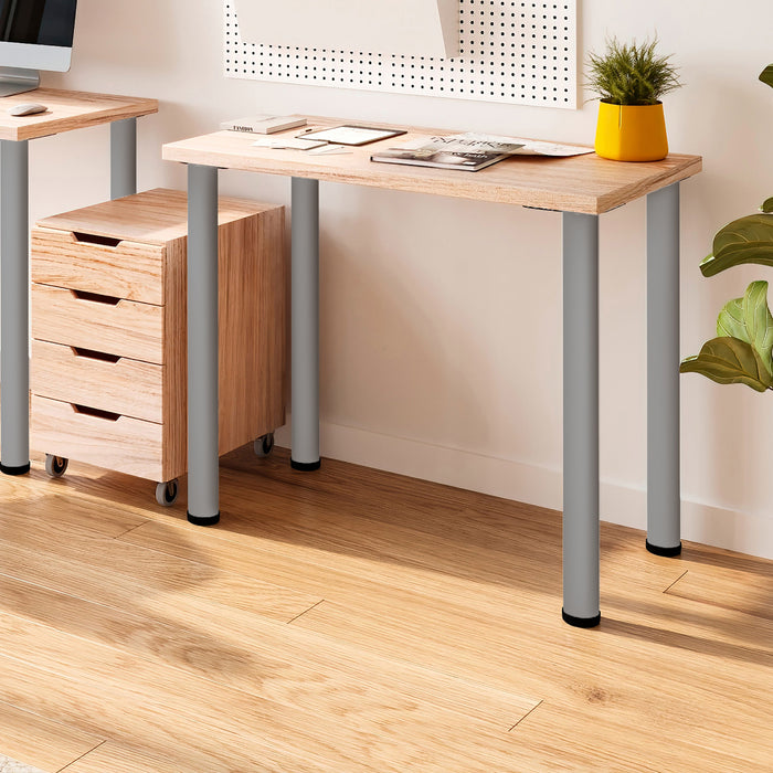 Lot von 4 Tischbeine, Durchmesser 60mm, H 830mm, Stahl, Silbergrau