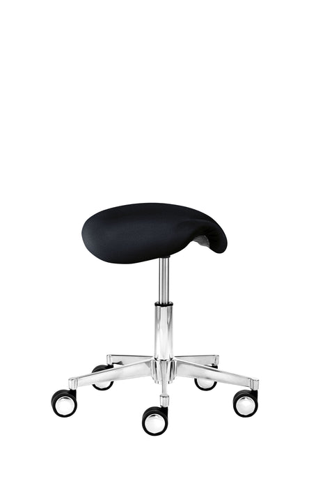 Funktionsdrehhocker | 1297 | Schwarz | Gestell Aluminium poliert