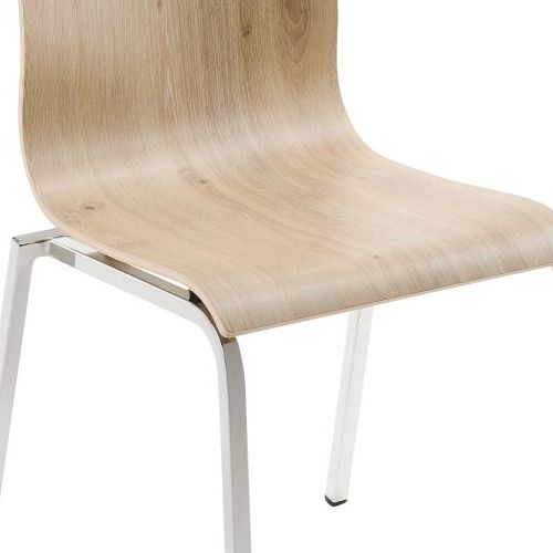 Stapelstuhl | myLIFE | Davos Eiche | Gestell Chrom