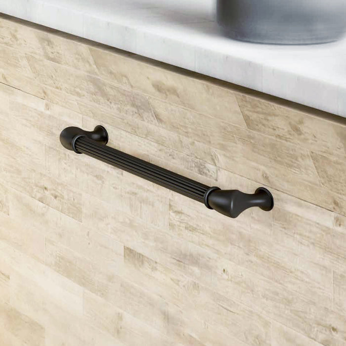 Emuca | Lot von 20 Möbelgriffe Suez, L184mm, 160mm Achsenabstand, Aluminium, Schwarz lackiert