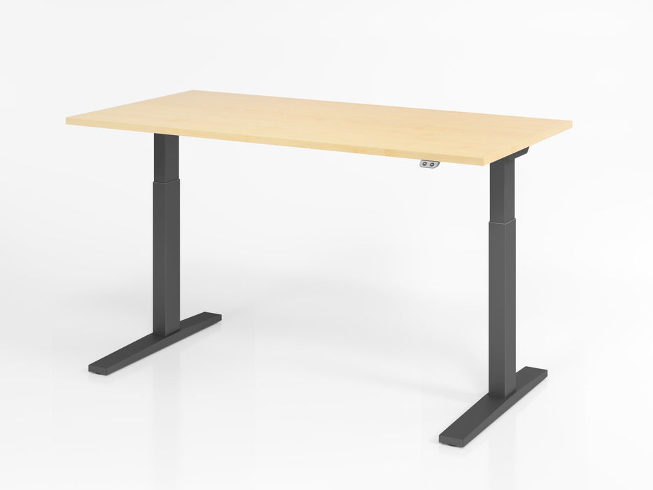 Hammerbacher | Sitz-Steh-Schreibtisch el.160x80cm Ahorn / Graphit