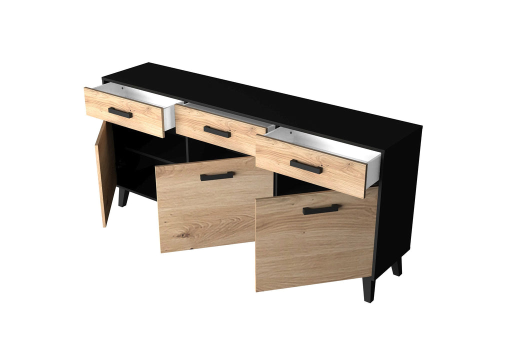 Hometrend | ARTONA 084 Sideboard | Dekor Artisan Eiche / Schwarz