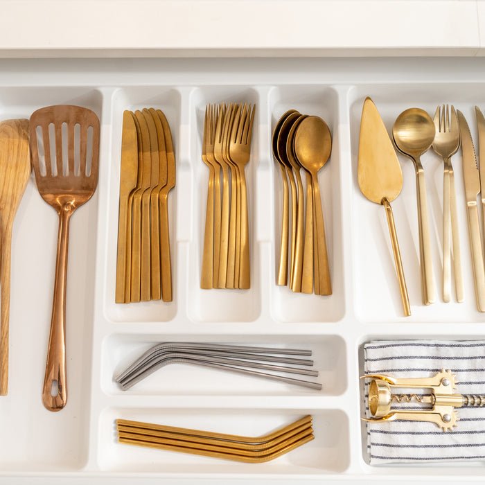 Emuca | Besteckeinsatz Optima Vertex/Concept, T 500mm, 16mm Stärke, Modul 500mm, Kunststoff, weiss