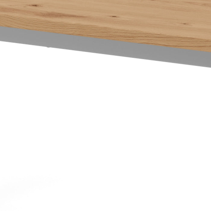 Hammerbacher | Schreibtisch 4Fuß-rd.180x80cm Asteiche / Silber