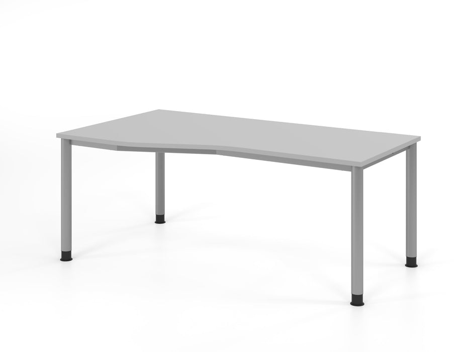 Hammerbacher | Schreibtisch 4Fuß-rd.180x100 / 80cm Grau / Silber