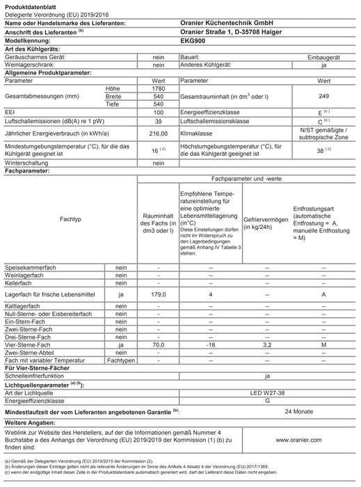 EKG900 | Einbau Kühl-Gefrier-Kombination