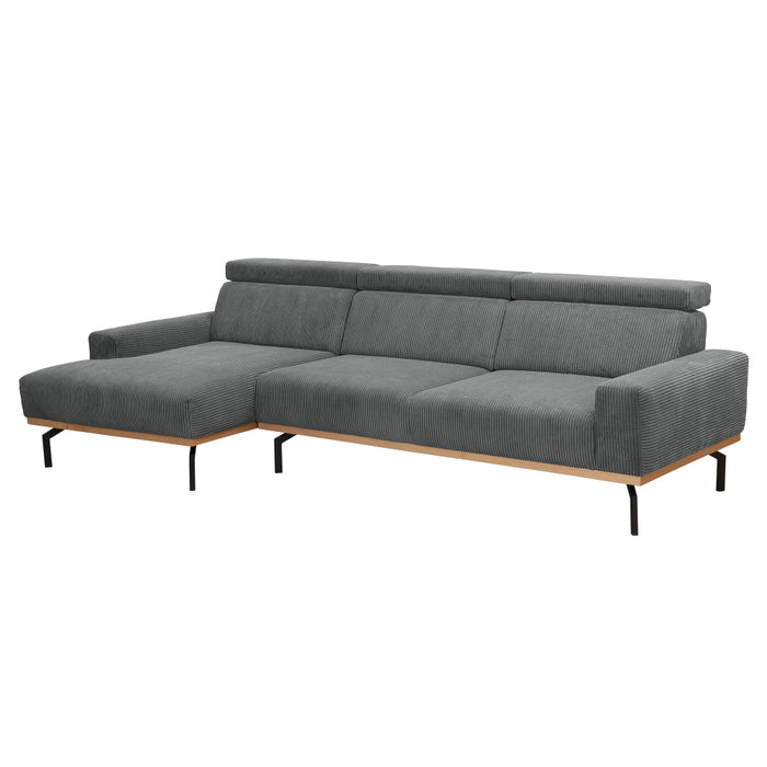 NEU Max Winzer | Emmi | Sofa | Longchair links / Sofa 2,5-Sitzer rechts | Cordstoff | Füße Metall Schwarz (abgewinkelt)