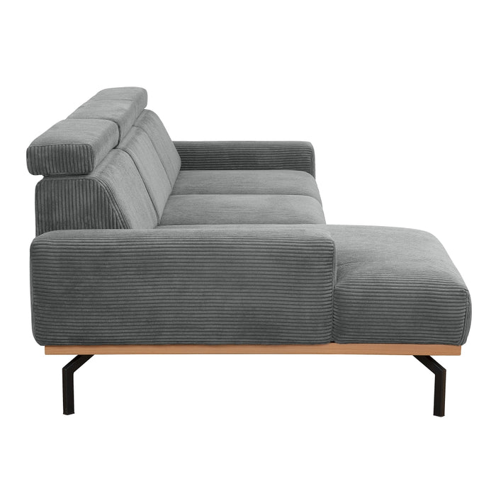 NEU Max Winzer | Emmi | Sofa | Longchair links / Sofa 2,5-Sitzer rechts | Cordstoff | Füße Metall Schwarz (abgewinkelt)