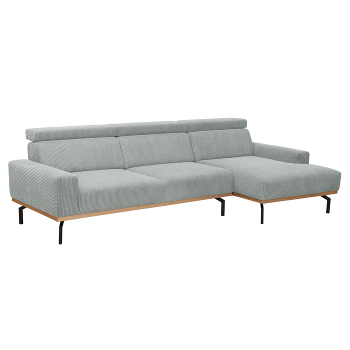 NEU Max Winzer | Emmi | Sofa | Sofa 2,5-Sitzer links / Longchair rechts | Cordstoff | Füße Metall Schwarz (abgewinkelt)