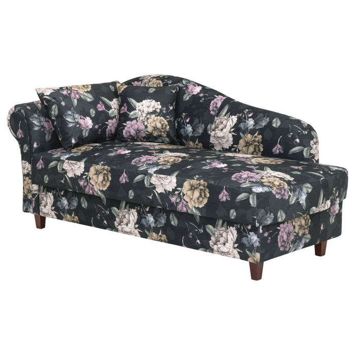 NEU Max Winzer | Evelyn | Recamiere Armlehne links | Anthrazit | Flachgewebe | Buche Nussbaum Dunkel Lackiert (konisch)