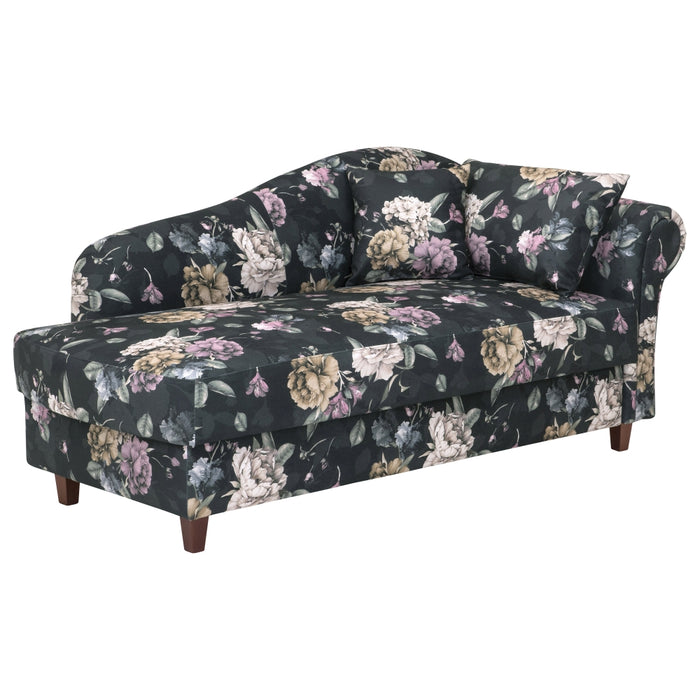 NEU Max Winzer | Evelyn | Recamiere Armlehne rechts | Anthrazit | Flachgewebe | Buche Nussbaum Dunkel Lackiert (konisch)