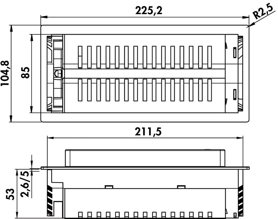 Evoline | Evoline® BackFlip USB C, Steckdosenelement, mit schweizer Steckdosen, flächenbündig H 5 mm, Glas schwarz