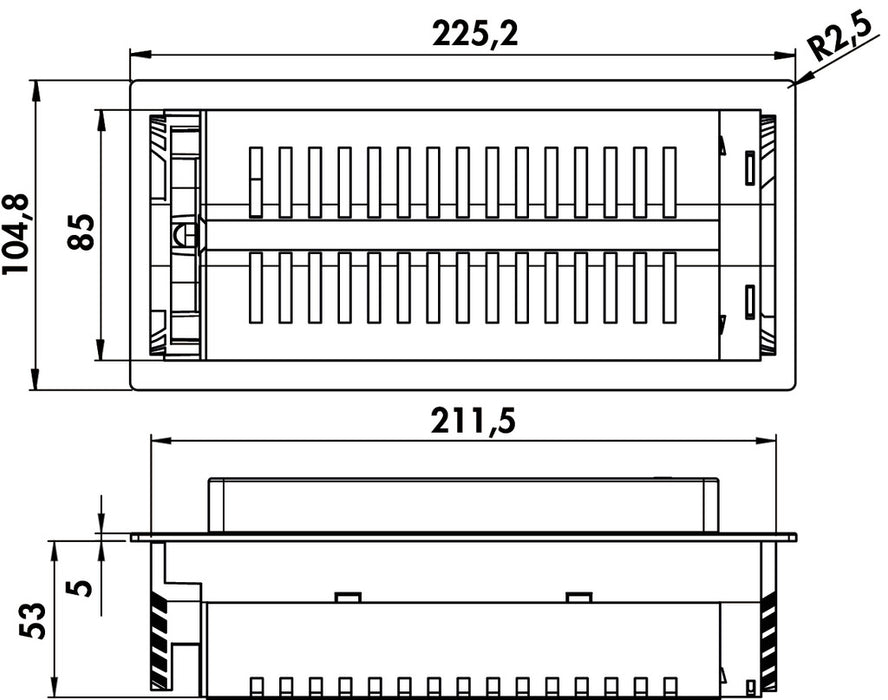 Kesseböhmer | Evoline® BackFlip USB A, Steckdosenelement, mit schweizer Steckdosen, flächenbündig H 5 mm, Glas schwarz