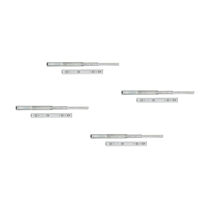 4er Satz Kugelführungen Schwerlastschubladen, Vollauszug, H 51mm, T 400mm, Stahl, Verzinkt