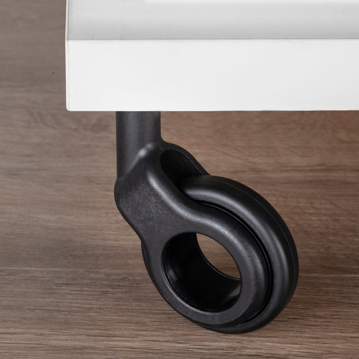 Emuca | Lot von 4 Rollen Hole 2 Montageplatte, Durchmesser 60mm, Stahl Kunststoff, Schwarz lackiert