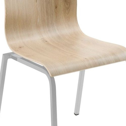 Stapelstuhl | myLIFE | Davos Eiche | Gestell Perlsilber