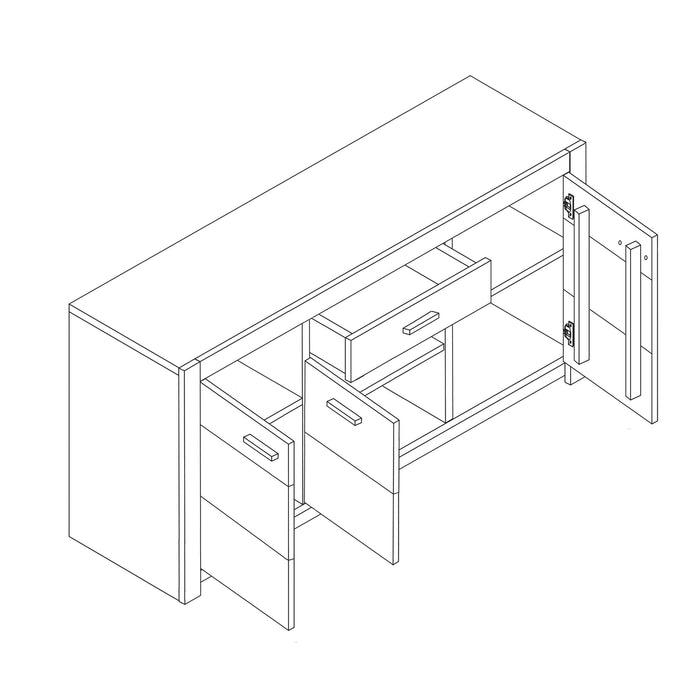 Hometrend | Hartford 84-01 Sideboard | Asteiche massiv geölt / Wild Eiche