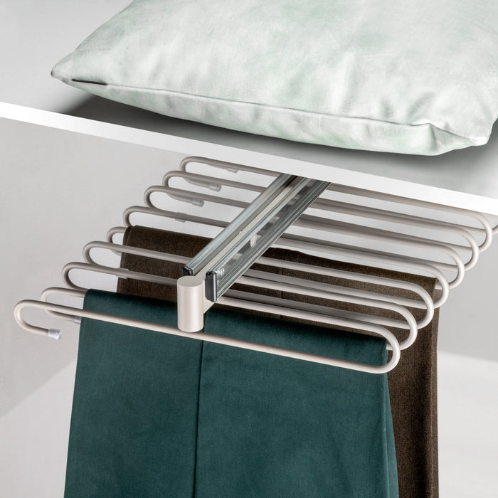 Emuca | Ausziehbarer Hosenbügel, Bemalte Steinfarbe, Stahl