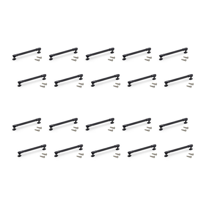 Emuca | Lot von 20 Möbelgriffe Suez, L184mm, 160mm Achsenabstand, Aluminium, Schwarz lackiert