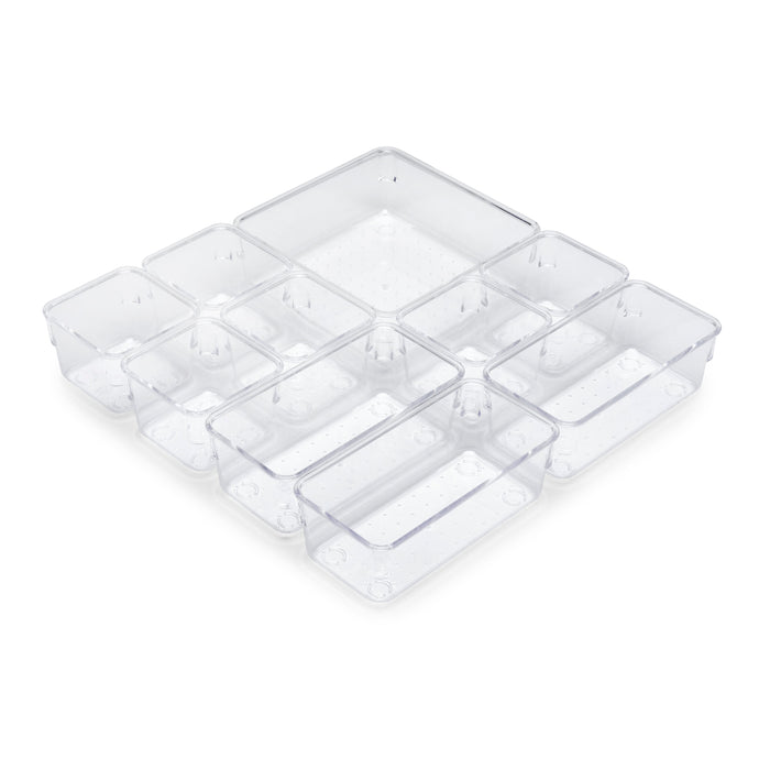 Emuca Organizer-Würfel-10er Cube Kit Schublade, Kunststoff, Transparent