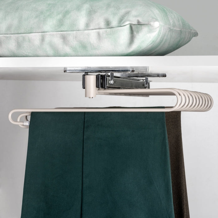 Emuca | Ausziehbarer Hosenbügel, Bemalte Steinfarbe, Stahl