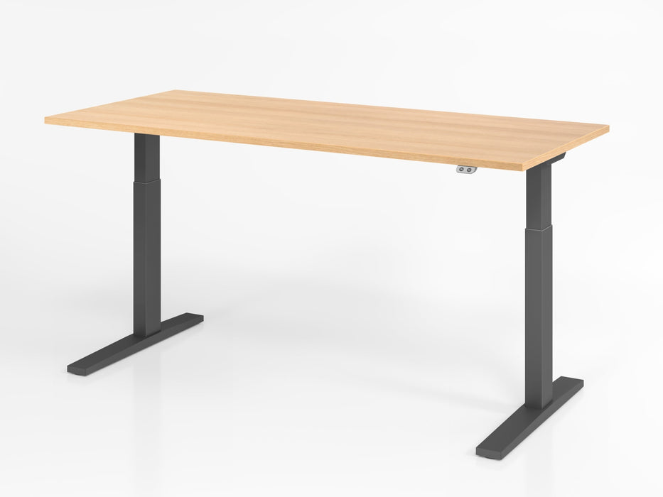 Hammerbacher | Sitz-Steh-Schreibtisch el. 180x80cm Eiche / Graphit
