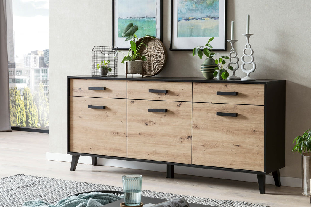 Hometrend | ARTONA 084 Sideboard | Dekor Artisan Eiche / Schwarz
