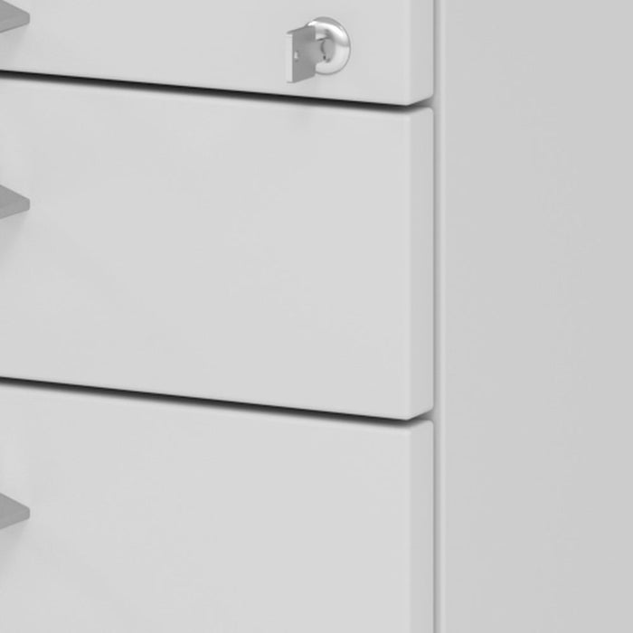 Hammerbacher | Rollcontainer 80cm, 3Schub, Schloss BS Grau