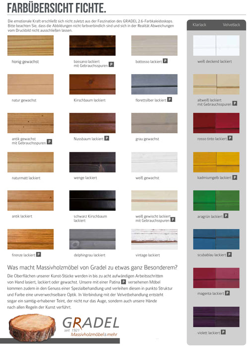 Gradel | Lara | 2224 | Highboard | 148x114x47 | Fichte | 26 Farben