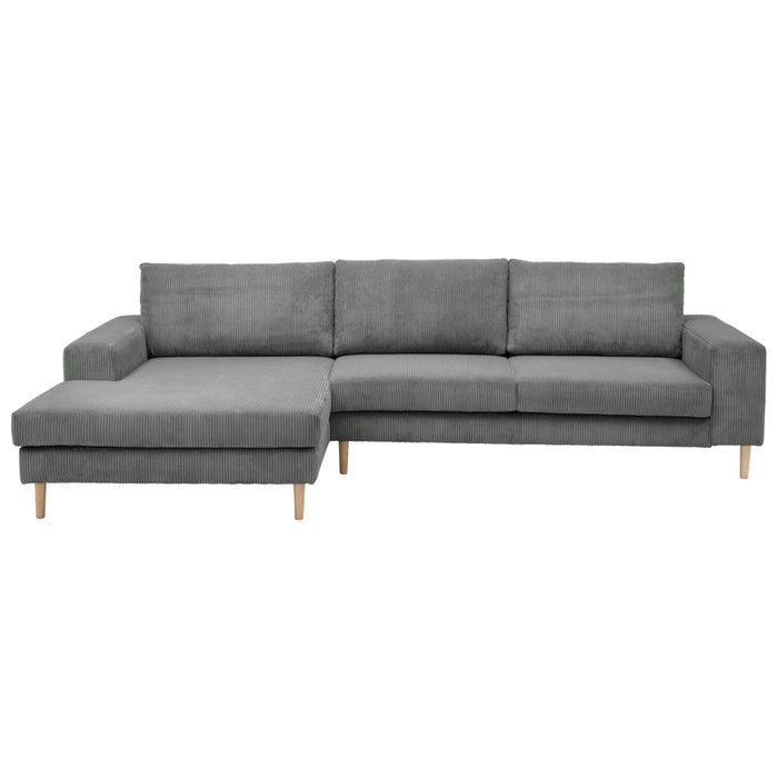 NEU Max Winzer | Florian | Sofa | Longchair links / Sofa 2,5-Sitzer rechts | Cordstoff | Füße Buche Natur (konisch rund)