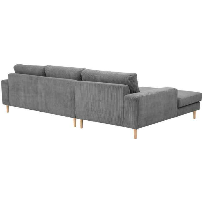 NEU Max Winzer | Florian | Sofa | Longchair links / Sofa 2,5-Sitzer rechts | Cordstoff | Füße Buche Natur (konisch rund)