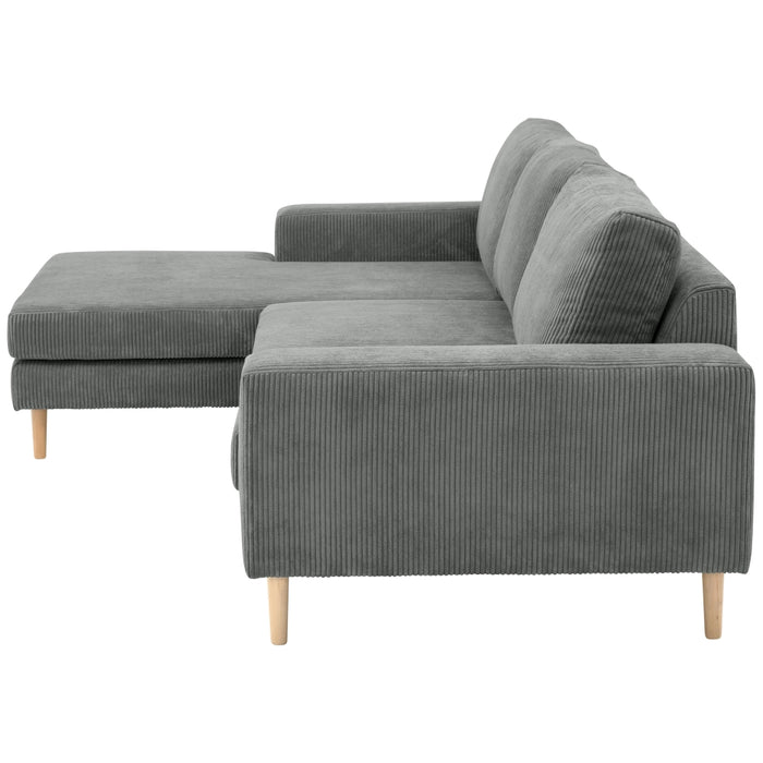 NEU Max Winzer | Florian | Sofa | Longchair links / Sofa 2,5-Sitzer rechts | Cordstoff | Füße Buche Natur (konisch rund)