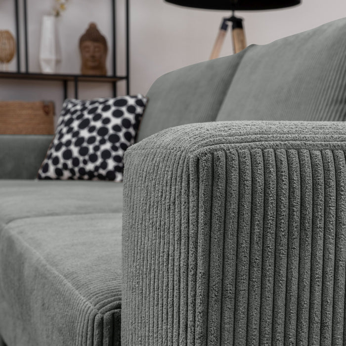 NEU Max Winzer | Florian | Sofa | Longchair links / Sofa 2,5-Sitzer rechts | Cordstoff | Füße Buche Natur (konisch rund)