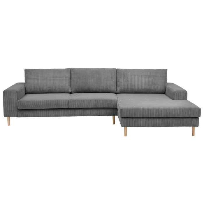 NEU Max Winzer | Florian | Sofa | Sofa 2,5-Sitzer links / Longchair rechts | Cordstoff | Füße Buche Natur (konisch rund)