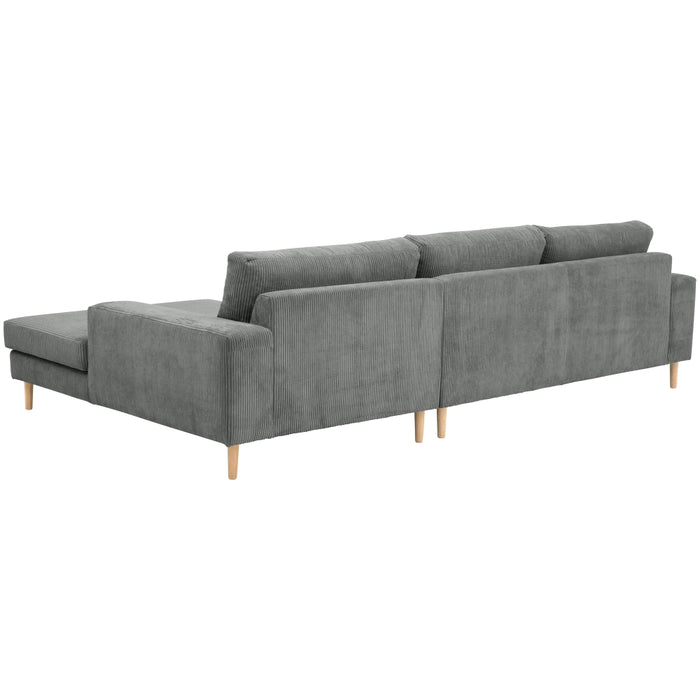 NEU Max Winzer | Florian | Sofa | Sofa 2,5-Sitzer links / Longchair rechts | Cordstoff | Füße Buche Natur (konisch rund)