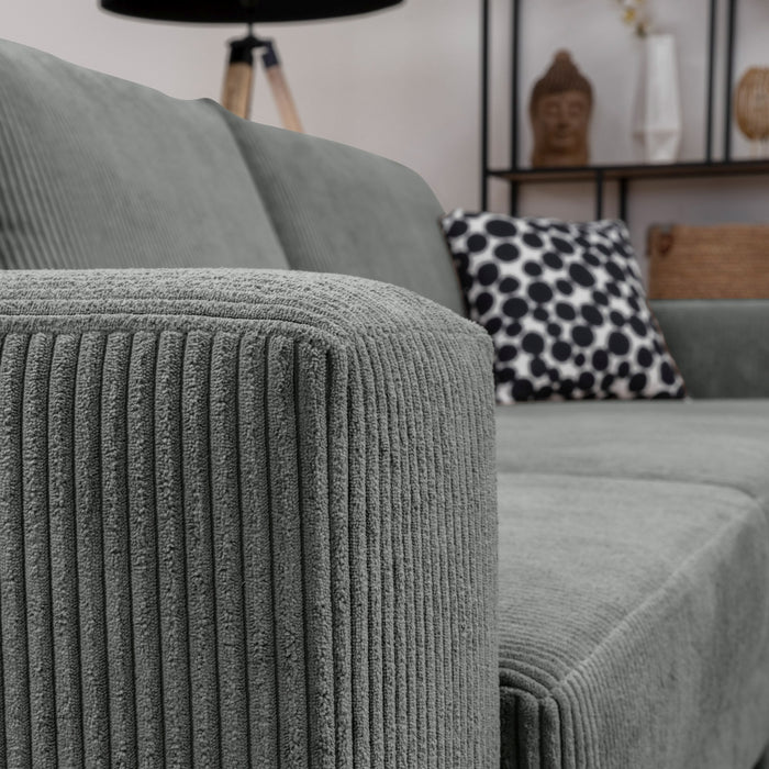 NEU Max Winzer | Florian | Sofa | Sofa 2,5-Sitzer links / Longchair rechts | Cordstoff | Füße Buche Natur (konisch rund)