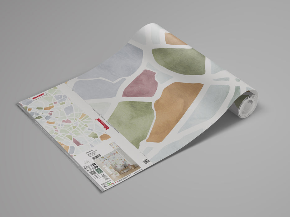 Komar NEU | Digitaldruck Vlies Fototapete - City Map - Größe 150 x 250 cm