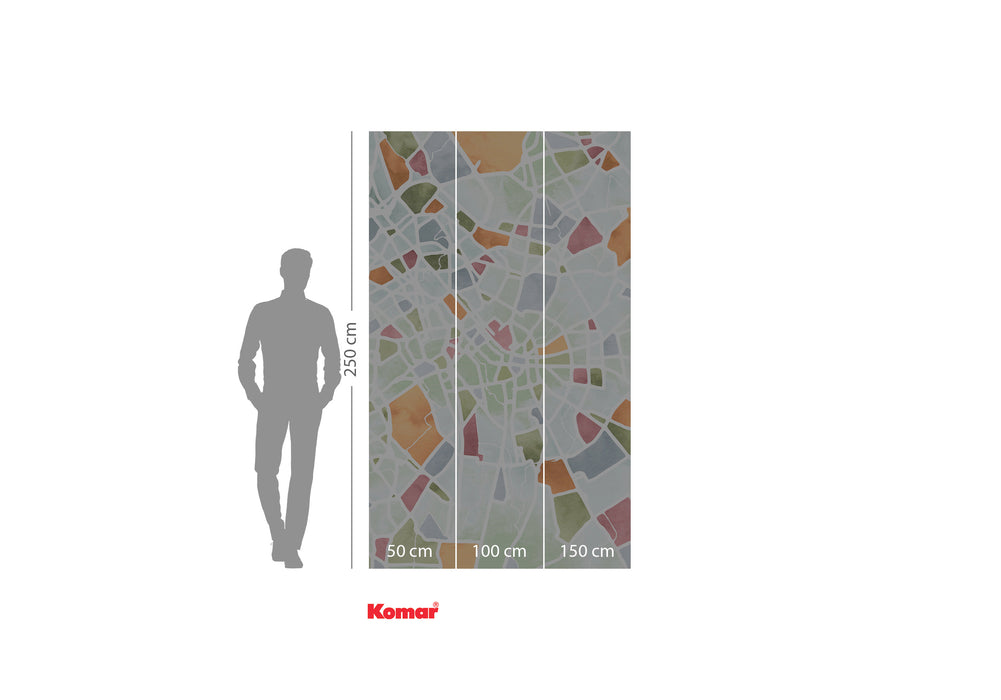 Komar NEU | Digitaldruck Vlies Fototapete - City Map - Größe 150 x 250 cm
