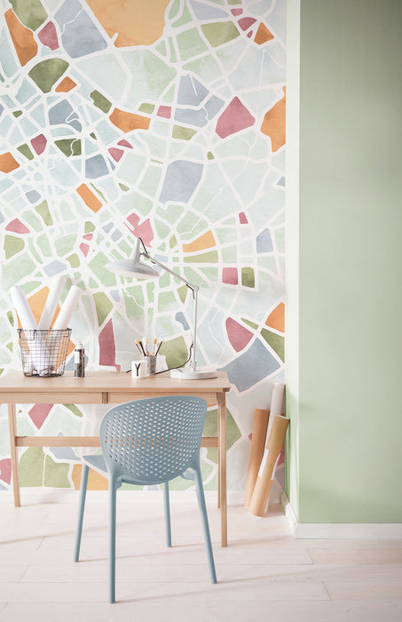 Komar NEU | Digitaldruck Vlies Fototapete - City Map - Größe 150 x 250 cm