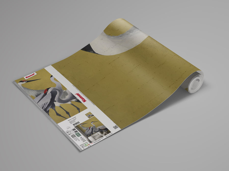 Komar NEU | Digitaldruck Vlies Fototapete - Yellow Cranes - Größe 200 x 250 cm