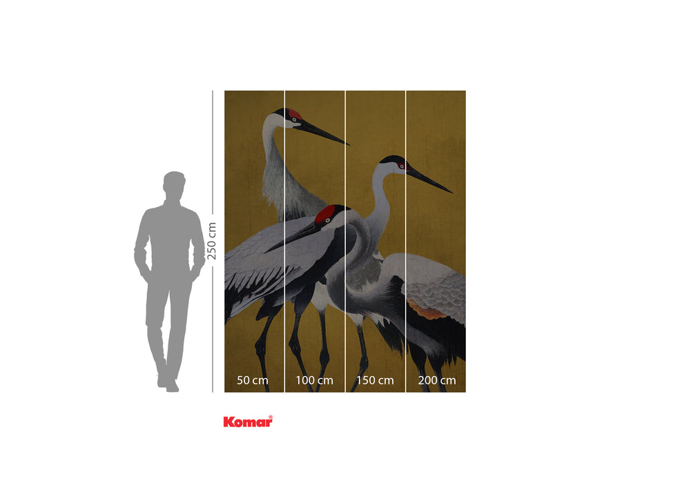 Komar NEU | Digitaldruck Vlies Fototapete - Yellow Cranes - Größe 200 x 250 cm