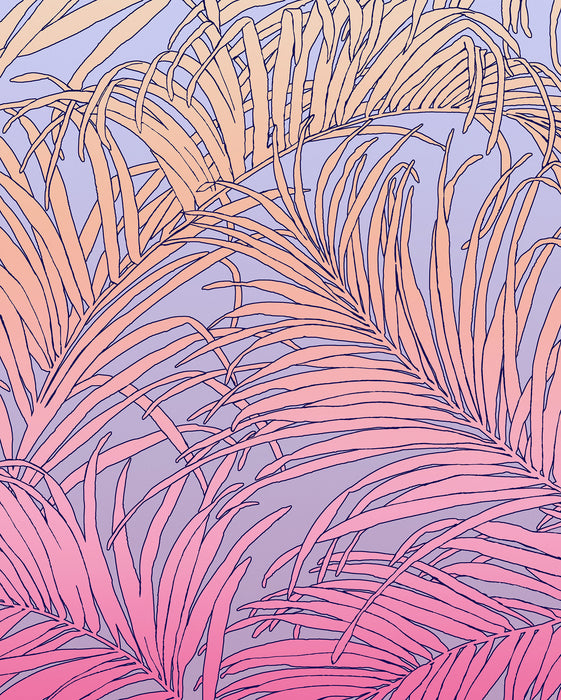 Komar NEU | Digitaldruck Vlies Fototapete - Palm Foglie - Größe 200 x 250 cm