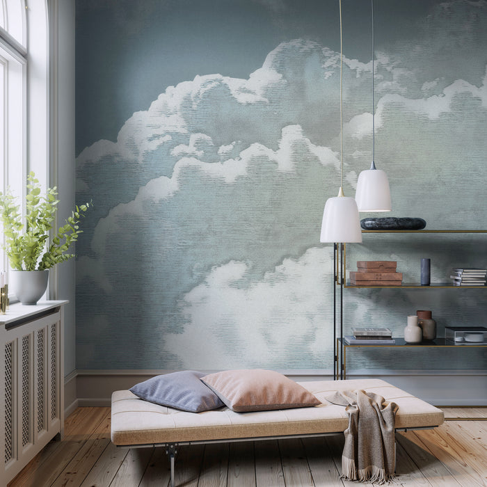 Komar NEU | Digitaldruck Vlies Fototapete - Vintage Clouds - Größe 250 x 250 cm