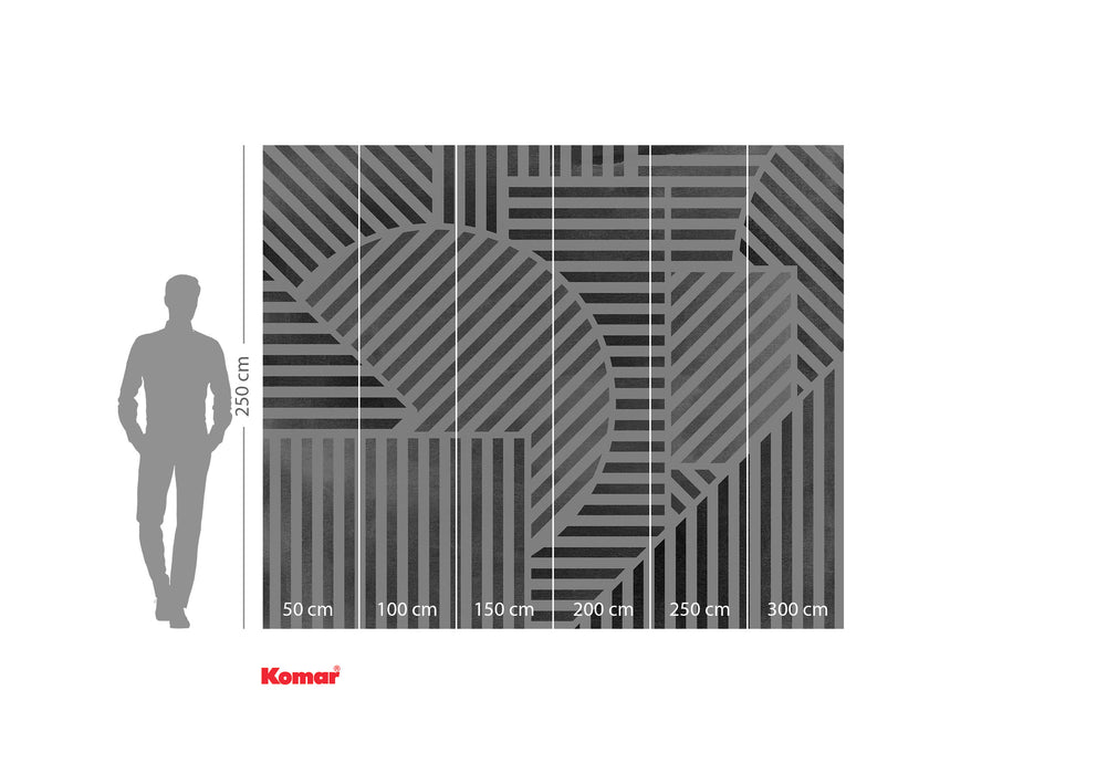 Komar NEU | Digitaldruck Vlies Fototapete - Jeux de Lignes - Größe 300 x 250 cm