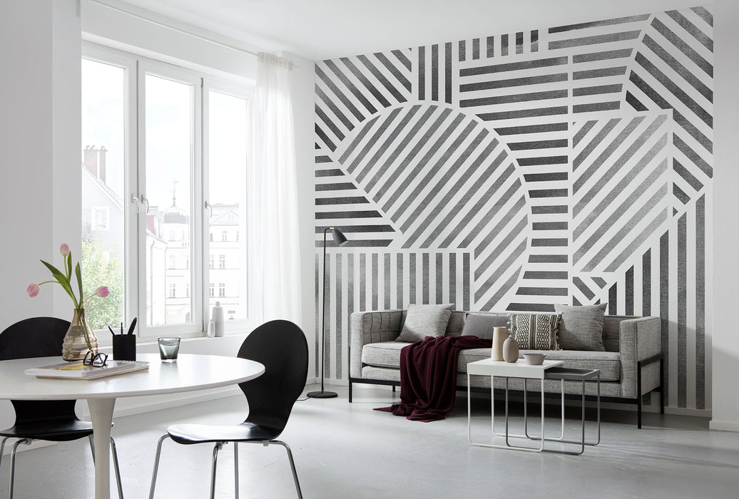 Komar NEU | Digitaldruck Vlies Fototapete - Jeux de Lignes - Größe 300 x 250 cm