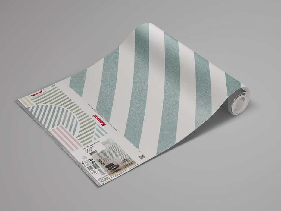 Komar NEU | Digitaldruck Vlies Fototapete - Jeux de Lignes Bonbon - Größe 300 x 250 cm