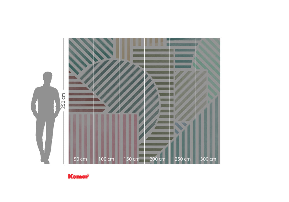Komar NEU | Digitaldruck Vlies Fototapete - Jeux de Lignes Bonbon - Größe 300 x 250 cm