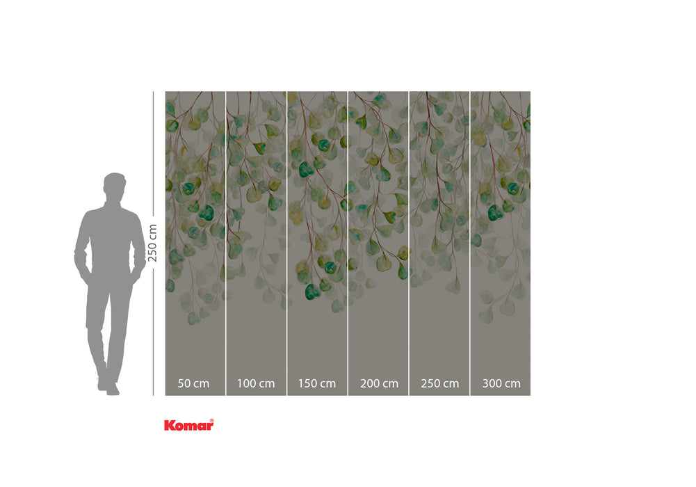 Digitaldruck Vlies Fototapete | Douche de Feuilles | 300 x 250 cm