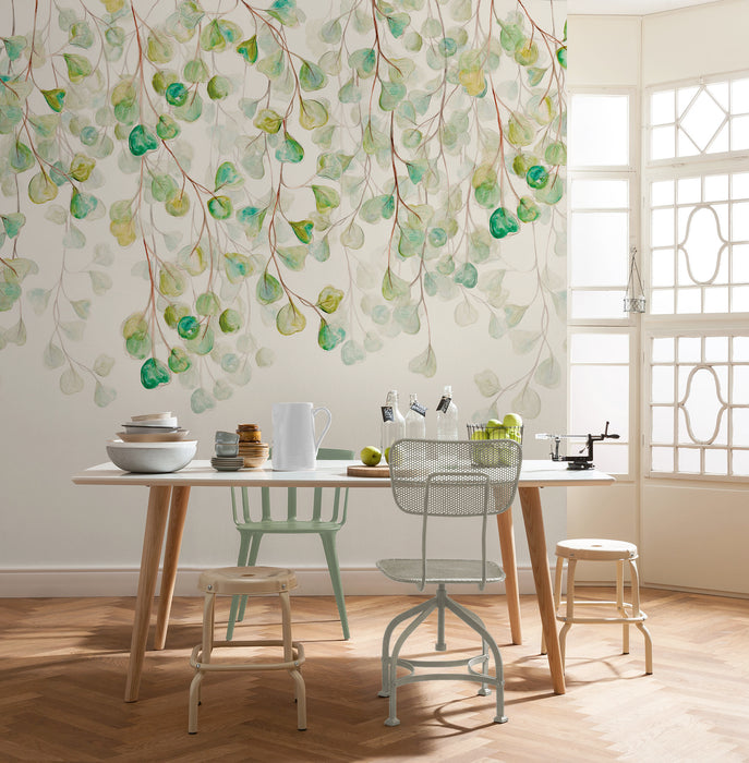 Digitaldruck Vlies Fototapete | Douche de Feuilles | 300 x 250 cm