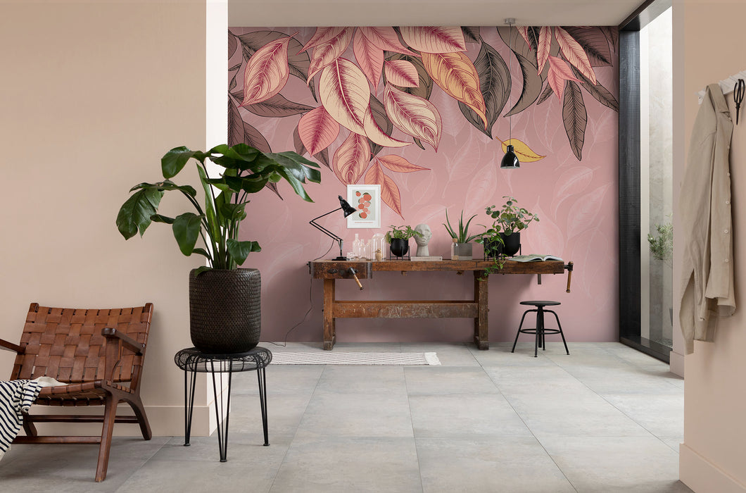 Komar NEU | Digitaldruck Vlies Fototapete - Falling Leafs - Größe 350 x 250 cm